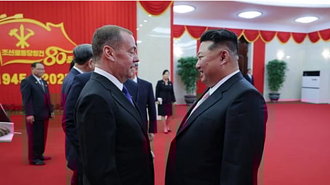 North Korea's Kim tells Russia's Medvedev that he hopes to further develop alliance