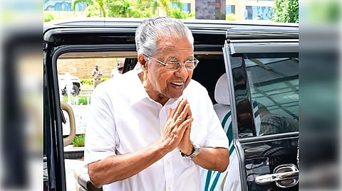 Kochi: Kerala Chief Minister Pinarayi Vijayan arrives to attend the IT Conclave organised by Kerala Bank in Kochi on Saturday, September 27, 2025.