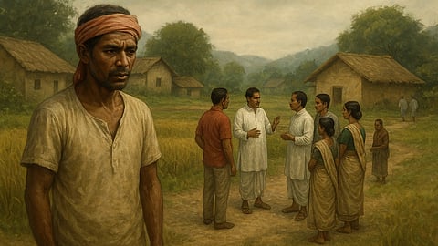 The movement began when a tribal farmer, Bimal Kisan, was forced to give up his land by a local landlord, Ishwar Tirkey.
