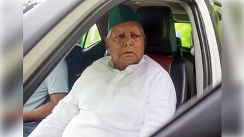 ashtriya Janata Dal (RJD) Chief Lalu Yadav arrives for the launch of a party's membership drive at the party office in New Delhi on Thursday, September 19, 2024