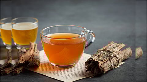 Herbal Tea along with tree skin
