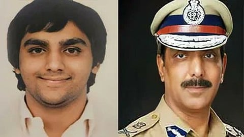 Portrait image of 33 year old Aqil Akhtar and his father ex-DGP Mohammed Mustafa who was accused by his son of having an affair with his wife.