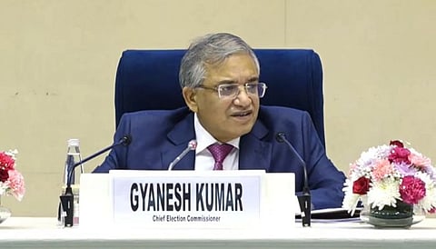 In the image election Commissioner chief Gyanesh Kumar is shown