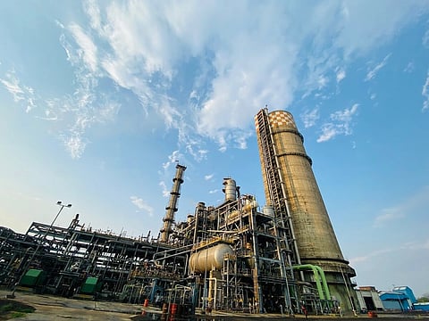 Matix Fertilizer plant located at Panagarh Industrial Park in West Benga. Machinery, pipes and chimney stacks are visible.