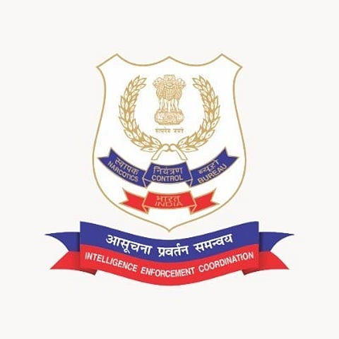 Logo of the Narcotics Control Bureau, below a motto reads 'Intelligence Enforcement Coordination'.