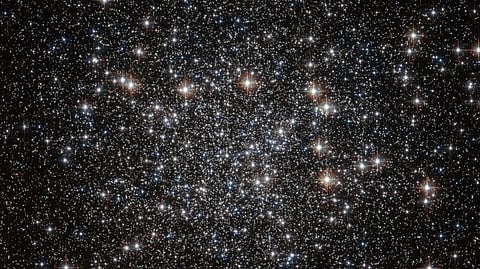 A vast star field densely filled with bright, sparkling stars of varying sizes. The black background enhances the brilliance and depth of the cosmic scene.