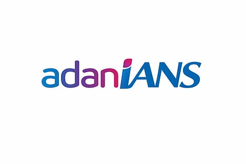 The Adani Enterprises logo merged with the IANS logo, reading 'adanIANS'