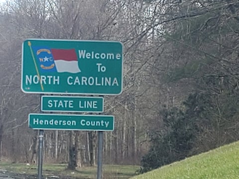 North Carolina state line sign