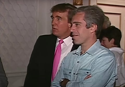 Old image of now US president Donald Trump along with convicted sex offender Jeffrey Epstein.
