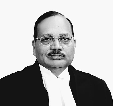 Black and white portrait of CJI Surya Kant. Justice Surya Kant is a Judge of Supreme Court of India