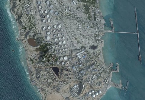 Kharg Island, Iran, seen from an aerial view