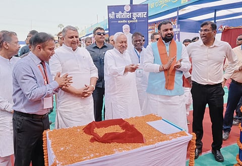 Nitish Kumar inaugurates 88 projects during Samridhi Yatra in Bhagalpur (Photo: @NitishKumar/X)