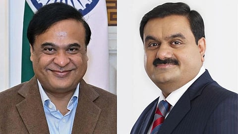 Portrais of Himanta Biswa Sarma and Gautum Adani