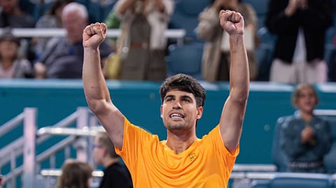 Carlos Alcaraz eases past Joao Fonseca in first meeting with rising Brazilian star in the Miami Open on Friday night. Photo credit: ATP Tour