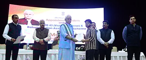 J&K L-G hands over appointment letters to families of terror victims in Jammu