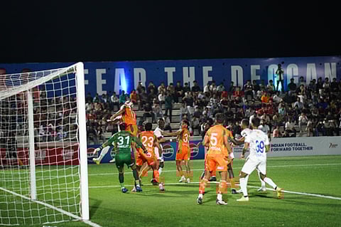 Sreenidi Deccan cruise past Dempo SC to go top of table in the Indian Football League (IFL) 2025-26 at the Deccan Arena in Hyderabad on Wednesday. Photo credit: AIFF