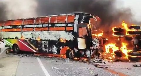 Telangana CM expresses shock over Andhra bus fire tragedy, assures help to victims