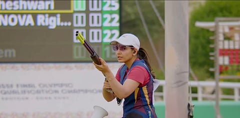 Maheshwari Chauhan three off the pace on the first day of the qualification round of the women’s skeet competition in the year’s first International Shooting Sport Federation (ISSF) Shotgun World Cup in Tangier, Morocco, on Friday. Photo credit: NRAI