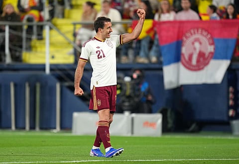 Mikel Oyarzabal at the double as Spain beat Serbia in pre-World Cup friendly in Madrid. Photo credit: FIFA