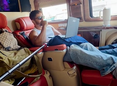 Harshvardhan Rane studies for exams en route to the location of