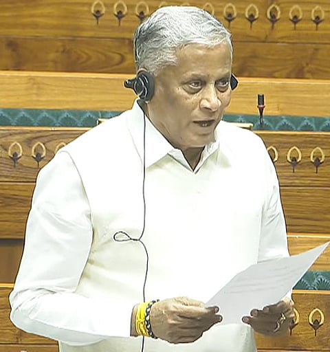 New Delhi: Union Minister of State for Railways and Jal Shakti V. Somanna speaks in the Lok Sabha during the Budget Session of Parliament in New Delhi on Tuesday, February 10, 2026. (Photo: IANS/Video Grab/Sansad TV)