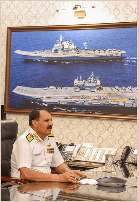 Navy Chief Admiral Dinesh Tripathi outlines maritime strategy, self-reliant push at DSSC address