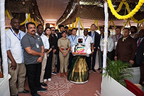 Puducherry Assembly Elections 2026: Nila, the welcome bot, greets the International Election Visitors’ Programme (IEVP) delegates as they witness Puducherry's vibrant electoral process.