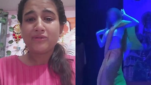 Student performing on stage at a university cultural fest in Vadodara amid controversy