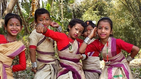 Assamese girls in Bihu dress