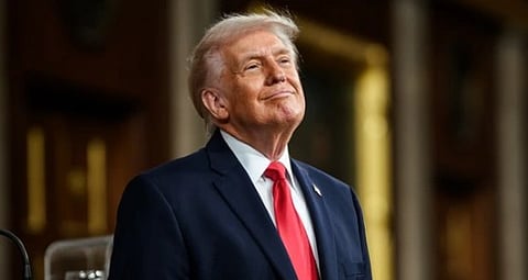 In the image President of USA Donald Trump is shown