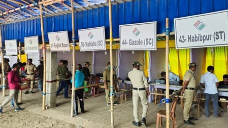 In the image many booths are shown for SIR revision with name of area