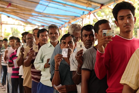 Voters in line in West Bengal