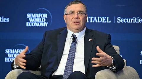 In the image Patrick Pouyanne, chairman and CEO of TotalEnergies is shown