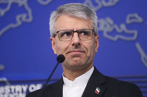 An image of Esmail Baghaei from a press conference