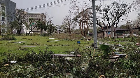 Destruction from Typhoon Odette in Cebu City of Philippines