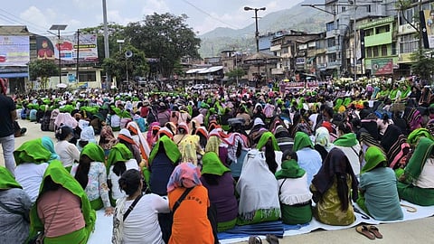 Protesters in the