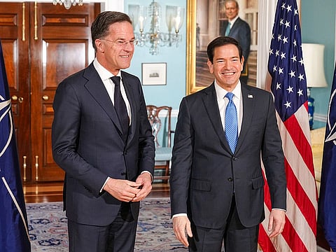 Photograph of US Secretary of State Marco Rubio and NATO Secretary-General Mark Rutte