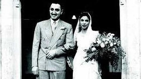 Vintage photograph of Mohammad Ali Jinnah and Ruttie Petit during the early years of their marriage