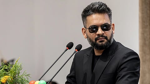 Nepal's Prime Minister Balendra Shah speaking in the Parliament related to the long-running border dispute between India and Nepal.