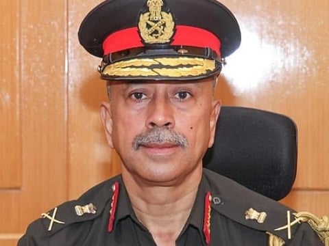 Image of India’s New Chief of Defence Staff, NS Raja Subramani. He is seated in his official uniform. several medals are attached to his uniform.