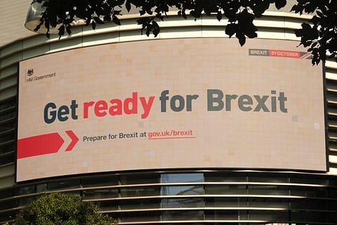 Campaign banner with the words "Get ready for Brexit" written