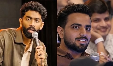Images of standup comedian Pranit More (left) and Himanshu Jangra (right) who recently went viral for his controversial rs 370 biryani joke.