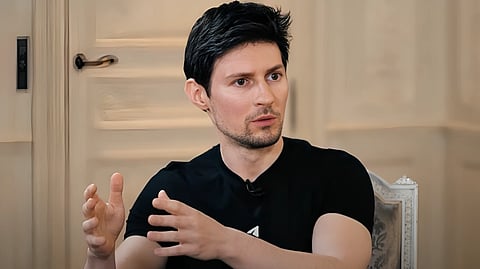 Telegram CEO Pavel Durov speaking amid allegations that Reliance Industries interfered with the platform’s network routes