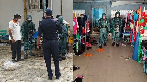 Emergency teams and health officials respond after a suspected ammonia gas leak at a seafood processing facility in Tamil Nadu's Tiruvallur district