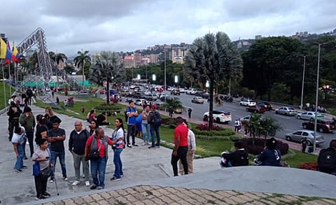 photo showing the earthquakes in Venezuela as acting president Delcy Rodriguez announces state of emergency