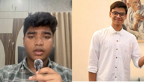 Image of class 12th student Vedant Srivastava and Sarthak Sidhant, who flagged vulnerabilities in the newly introduced On-Screen Marking System (OSM).