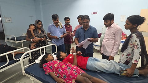 Hospital treatment after suspected food poisoning incident involving 12 people in Gopalganj, Bihar