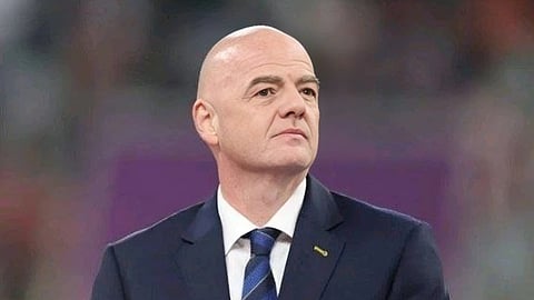 FIFA President Gianni Infantino during the 2026 FIFA World Cup amid controversy over Donald Trump's intervention in the Folarin Balogun red card case