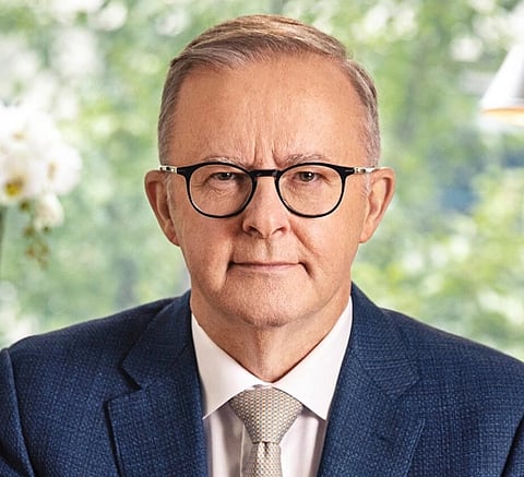Official portrait in 2022 of the 31st Prime Minister of Australia, Anthony Albanese.