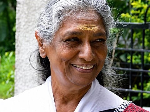 Image of singer S. Janaki who passed away on July 11, 2026. She has a career spanning six decades and has sung over 40,000